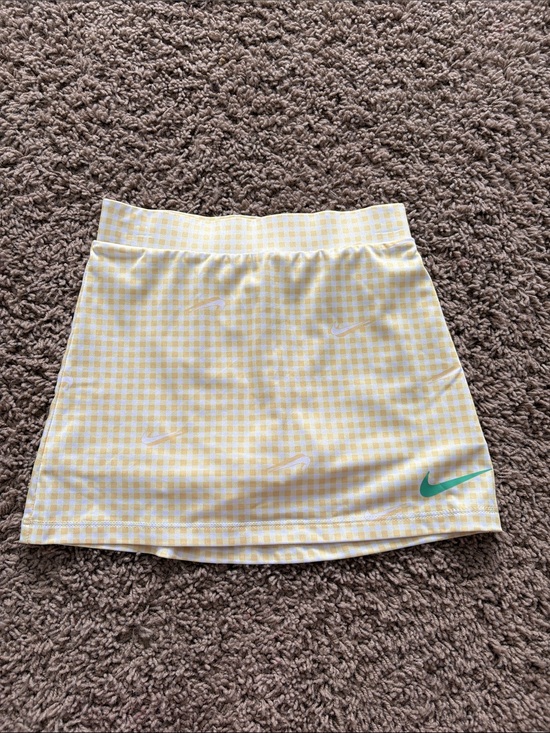 Nike Other - Nike Yellow Gingham Skirt with Teal Swoosh